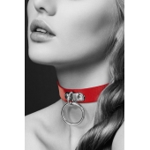 Красный узенький чокер с кольцом - Bijoux Pour Toi - купить с доставкой в Ярославле