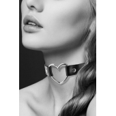 Чёрный чокер с кольцом в форме сердца - Bijoux Pour Toi - купить с доставкой в Ярославле