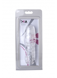 Прозрачная, закрытая насадка с шипами и точками - 13,5 см. - Toyfa Basic - в Ярославле купить с доставкой