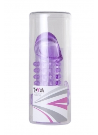 Закрытая фиолетовая насадка с 2 отростками - 13 см. - Toyfa Basic - в Ярославле купить с доставкой