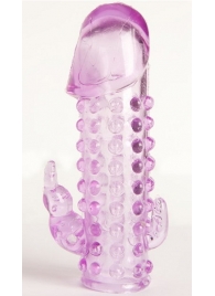 Закрытая фиолетовая насадка с 2 отростками - 13 см. - Toyfa Basic - в Ярославле купить с доставкой