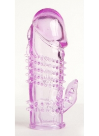 Фиолетовая насадка с коготком и шипами - 13 см. - Toyfa Basic - в Ярославле купить с доставкой