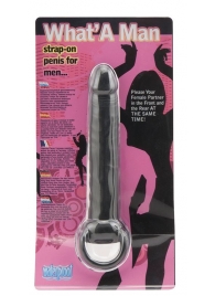 Чёрная насадка на пенис для анальной стимуляции WHATA MAN - 16 см. - Seven Creations - в Ярославле купить с доставкой