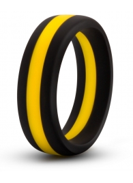 Черно-желтое силиконовое эрекционное кольцо Silicone Go Pro Cock Ring - Blush Novelties - в Ярославле купить с доставкой