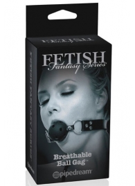 Черный кляп с дырочками Breathable Ball Gag - Pipedream - купить с доставкой в Ярославле