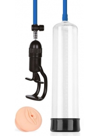 Прозрачная вакуумная помпа Sex Expert с насадкой-вагиной - Sex Expert - в Ярославле купить с доставкой