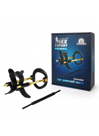 Черно-золотистый экстендер для пениса Sex Expert - Sex Expert - в Ярославле купить с доставкой