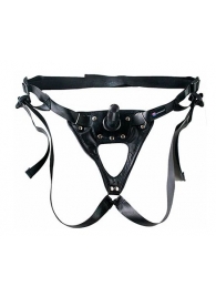 Черный пояс-трусики с насадкой  Soft-Принц  - 17 см. - LOVETOY (А-Полимер) - купить с доставкой в Ярославле