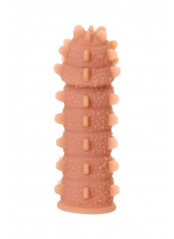 Телесная реалистичная насадка KOKOS Extreme Sleeve 04 с дополнительной стимуляцией - 12,7 см. - KOKOS - в Ярославле купить с доставкой