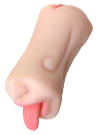 Телесный двусторонний мастурбатор Fruity Tongue - ротик и вагина - ToyFa - в Ярославле купить с доставкой