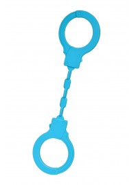 Голубые силиконовые наручники A-Toys без ключа - A-toys - купить с доставкой в Ярославле