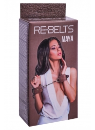 Коричневые кожаные наручники Maya - Rebelts - купить с доставкой в Ярославле