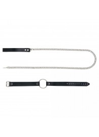 Черный поводок и чокер с кольцом Rada - Rebelts - купить с доставкой в Ярославле