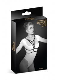 Черная упряжь на грудь Laura - Bijoux Pour Toi - купить с доставкой в Ярославле