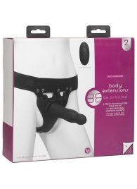 Черный полый вибрострапон Body Extensions BE Aroused - 17,78 см. - Doc Johnson - купить с доставкой в Ярославле