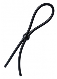 Черное лассо на пенис с одной бусиной - A-toys - в Ярославле купить с доставкой