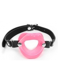 Розовый кляп-губки на черном ремешке - Notabu - купить с доставкой в Ярославле