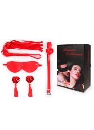 Пикантный набор БДСМ из 4 предметов в красном цвете - Notabu - купить с доставкой в Ярославле