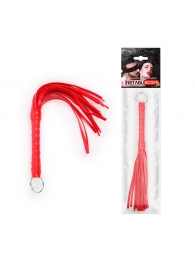 Красная плеть с рукоятью в оплетке - 28 см. - Notabu - купить с доставкой в Ярославле