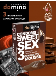 Презервативы для орального секса DOMINO Sweet Sex с ароматом шоколадного мусса - 3 шт. - Domino - купить с доставкой в Ярославле