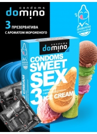 Презервативы для орального секса DOMINO Sweet Sex с ароматом мороженого - 3 шт. - Domino - купить с доставкой в Ярославле