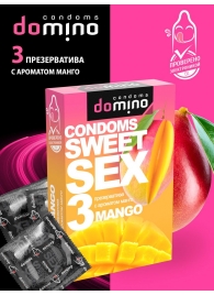 Презервативы для орального секса DOMINO Sweet Sex с ароматом манго - 3 шт. - Domino - купить с доставкой в Ярославле