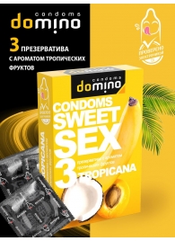 Презервативы для орального секса DOMINO Sweet Sex с ароматом тропических фруктов - 3 шт. - Domino - купить с доставкой в Ярославле