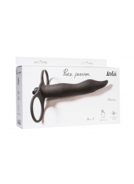 Черная вибронасадка для двойного проникновения Flirtini - 15,9 см. - Lola Games - купить с доставкой в Ярославле