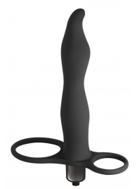 Черная вибронасадка для двойного проникновения Flirtini - 15,9 см. - Lola Games - купить с доставкой в Ярославле