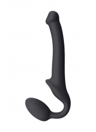 Черный безремневой страпон Silicone Bendable Strap-On S - Strap-on-me - купить с доставкой в Ярославле