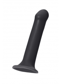 Черный фаллос на присоске Silicone Bendable Dildo L - 19 см. - Strap-on-me - купить с доставкой в Ярославле
