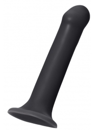 Черный фаллос на присоске Silicone Bendable Dildo L - 19 см. - Strap-on-me - купить с доставкой в Ярославле