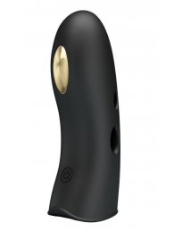 Черная вибронасадка на палец с электростимуляцией Marico - Baile - купить с доставкой в Ярославле