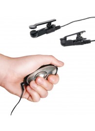 Черные электрические зажимы для сосков Shock Therapy Nipple Clamps - Pipedream - купить с доставкой в Ярославле