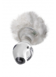 Стеклянная анальная втулка с хвостиком - 9,5 см. - Sexus - купить с доставкой в Ярославле