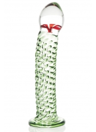 Стеклянный фаллоимитатор со спиралевидным рельефом - 16,5 см. - Sexus