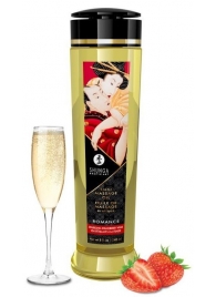 Массажное масло с ароматом клубники и шампанского Romance - 240 мл. - Shunga - купить с доставкой в Ярославле