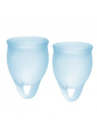 Набор голубых менструальных чаш Feel confident Menstrual Cup - Satisfyer - купить с доставкой в Ярославле