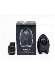 Темно-серый инновационный мужской осциллятор PULSE SOLO LUX с пультом ДУ - Hot Octopuss - в Ярославле купить с доставкой