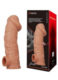 Телесная насадка на фаллос с фиксацией мошонки EXTREME SLEEVE - 15,6 см. - KOKOS - в Ярославле купить с доставкой