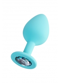 Мятная анальная втулка Brilliant с прозрачным кристаллом - 8 см. - ToyFa - купить с доставкой в Ярославле