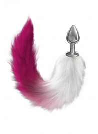 Серебристая анальная пробка с розовым хвостом Galaxy - Lola Games - купить с доставкой в Ярославле