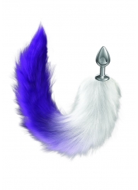 Серебристая анальная пробка с фиолетовым хвостом Galaxy - Lola Games - купить с доставкой в Ярославле