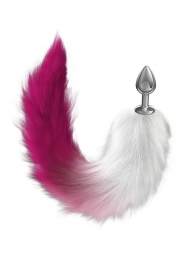 Серебристая анальная пробка с розовым хвостом Starlit - Lola Games - купить с доставкой в Ярославле