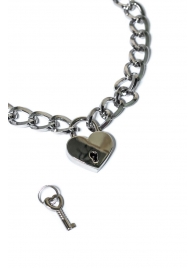 Серебристый ошейник Embrace с ключиком - Lola Games - купить с доставкой в Ярославле