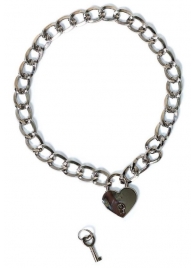 Серебристый ошейник Embrace с ключиком - Lola Games - купить с доставкой в Ярославле