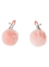 Зажимы на соски Angelic с розовыми меховыми шариками - Lola Games - купить с доставкой в Ярославле