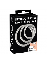 Набор из 3 эрекционных колец под металл Metallic Silicone Cock Ring Set - Orion - в Ярославле купить с доставкой