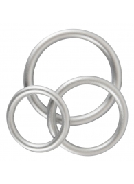 Набор из 3 эрекционных колец под металл Metallic Silicone Cock Ring Set - Orion - в Ярославле купить с доставкой