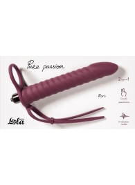 Бордовая вибронасадка для двойного проникновения Rori - 17 см. - Lola Games - купить с доставкой в Ярославле